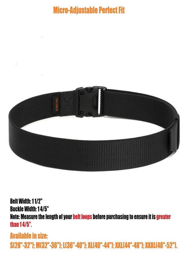 TACNEX Tactical Stretch Belt for Men 1.5" Elastic Nylon Webbing TSA Approved Buckle EDC Military Adventure Hiking Work Travel M - Image 2